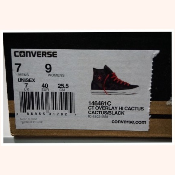 Converse All Star Overlay Hi Top Cactus/Black Teni - Picture 8 of 8